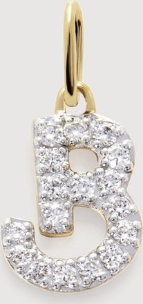 Monica Vinader Gold Diamond Initial B Pendant Lab Grown Diamond