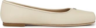Kazar Cr&egrave;me ballerinas met een vierkante lijn - Dames - Ballerinas - Beige - 40 EU - Leer - Schoenen