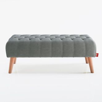 Colch&oacute;n Morfeo Banco de cama 100x49x41 Gris Tapizado antimanchas estilo Capiton&eacute;