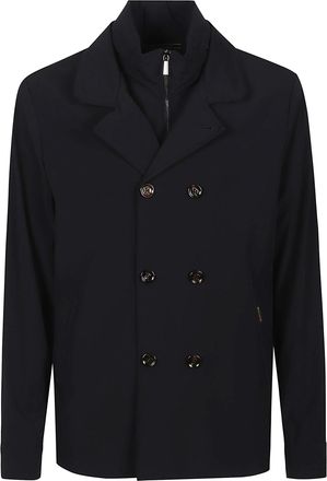 Moorer Volmer-Kn Double-Breasted Polyamide Peacoat