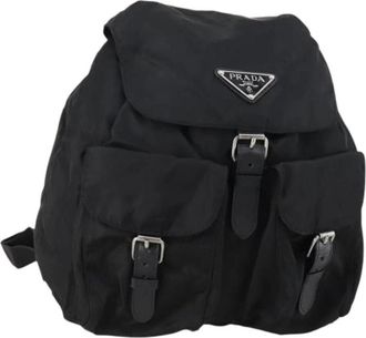 Prada Pre-owned Backpacks, female, Black, Size: ONE SIZE Pre-owned Nylon Backpack