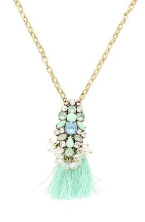 Olivia Welles Vianna Tassel Necklace in Gold /Mint at Nordstrom Rack