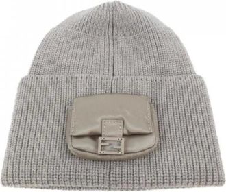 Fendi Pre-owned Accessories, male, Gray, Size: ONE SIZE Pre-owned Knit Cap