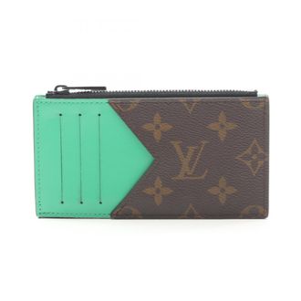 Louis Vuitton Brown Green Leather Pvc Coin Purse/Coin Case (Pre-Owned)