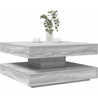 vidaXL Coffee Table 360-Degree Rotatable Grey Sonoma 70x70x34.5 cm vidaXL