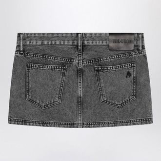 The Attico Womens Black Denim Mini Skirt - Grey Cotton - Size EU 36 (Womens)