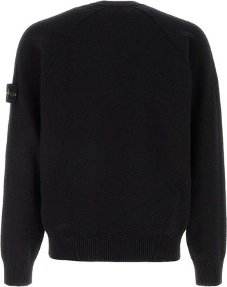 Stone Island Cotton Crew-Neck Sweater - Navy