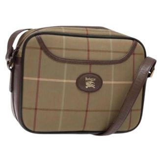 Burberry Pre-owned Cross Body Bags, female, Beige, Size: ONE SIZE Pre-owned Canvas Shoulder Bag
