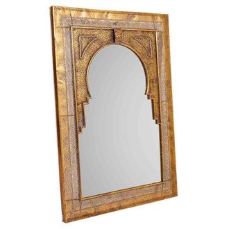 Wanderlust Deco Espejo De Metal Dorado 70x5x100