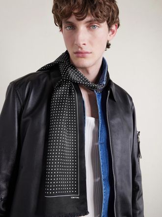 Tom Ford Polka-Dot Silk-Satin Scarf