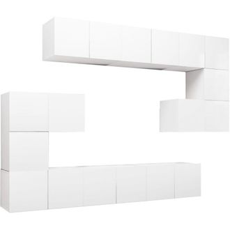 vidaXL Set De Mueble Para Tv 10 Piezas Madera De Ingenier&iacute;a Blanco Vidaxl