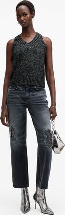 AllSaints Wool/Polyester Sabrina Metallic Relaxed Fit Tank Top, Size: L