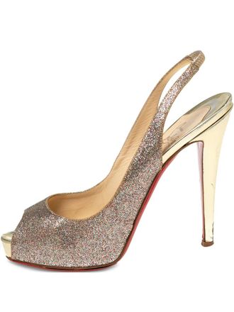 Christian Louboutin 125mm glitter-embellished heels - Gold