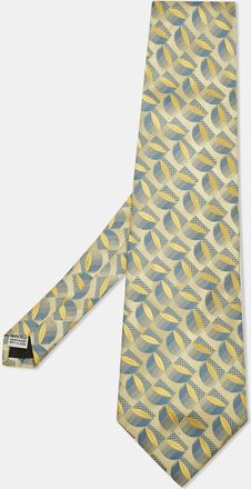 Gianfranco Ferre Yellow Patterned Silk Traditional Tie