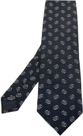 Giorgio Armani Stropdas met geometrisch patroon - Blauw