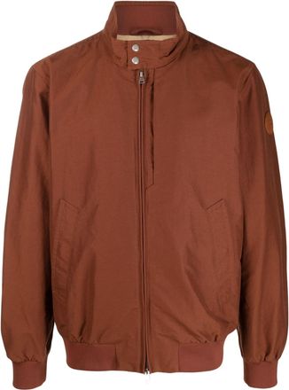 Woolrich long-sleeve cotton bomber jacket - men - Cotton/Polyamide/Cotton/Polyamide - L - Brown