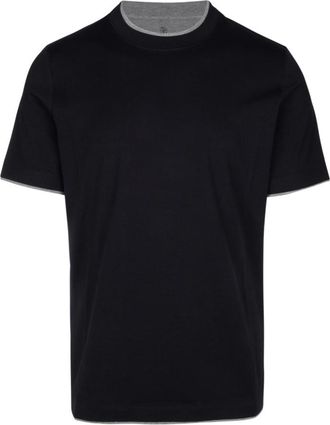 Brunello Cucinelli Black Round Neck T-Shit