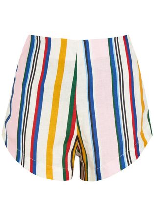 Cala de la Cruz Bahamas Striped Linen Shorts - Stripe - S (UK8-10 / S)