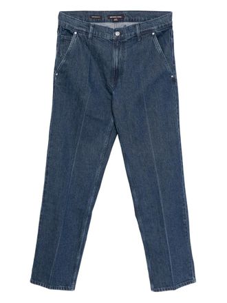 Michael Kors Finn crease jeans - men - Cotton/Elastane - 32/32 - Blue