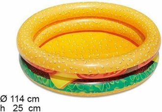 Trade Shop Trade Shop - Piscina Rotonda Gonfiabile Fuoriterra Hamburger Bambini Giardino 2 Anelli 114 Cm
