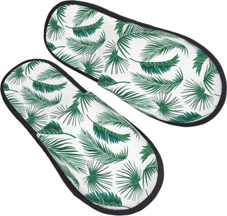 Generic Slippers For Women Tropical Palm Leaves House Slippers Soft Lightweight WomenS Slipper, For Home, Travel, Indoor Outdoor, L