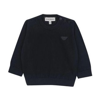 Emporio Armani Maglia in cotone - male - Emporio Armani - Kids Sweatshirts - Blue - 2 Y - Kids