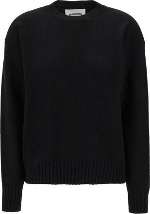 Jil Sander Rondgebreide trui - Dames - Ronde hals truien - Zwart - 2XS - Truien & Vesten