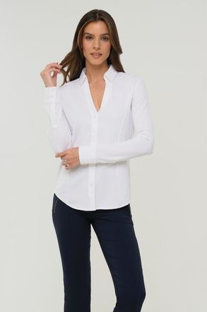 Anatomie Nikki Longsleeve Pique Shirt in White at Nordstrom, Size X-Large