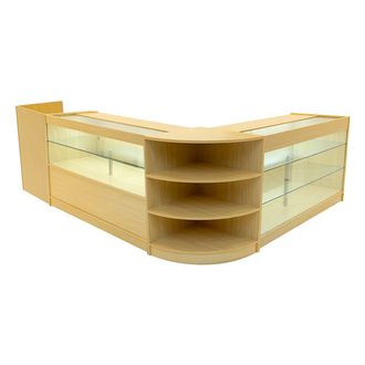 MonsterShop Theia LED Shop Counter Set K1500, C1500, TB60 & LM60 - Maple in Beige