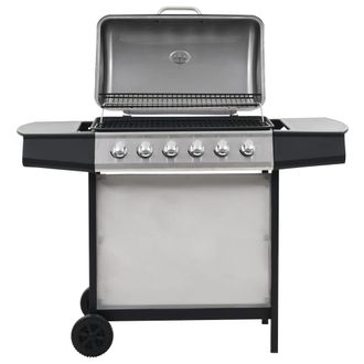 vidaXL Vidaxl Barbecue Griglia A Gas 6 Fornelli Acciaio Inossidabile Argento