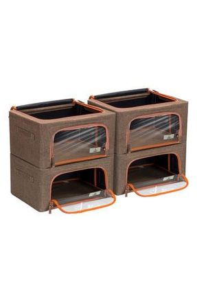 Sorbus 4-Pack Foldable Storage Boxes in Brown at Nordstrom Rack