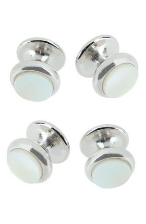 Trafalgar Store Sutton Mother-of-Pearl Stud Set in Silver at Nordstrom