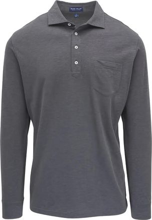 Peter Millar Polo a maniche lunghe con tasca - Grigio