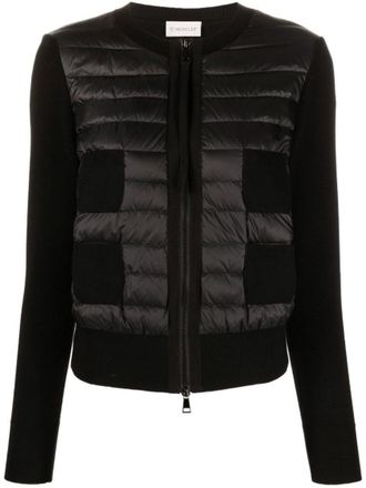 Moncler Black Logo-patch padded coat