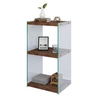 Dmora Dmora - Estante Para Libros Protea, Estante De Oficina, Porta Libros M&oacute;vil, Biblioteca, 40x35h80 Cm, Nuez, Con Embalaje Reforzado