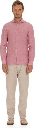 Borriello Solid Delav&egrave; Linen Tailored Shirt