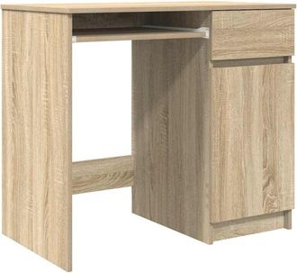 vidaXL Desk Sonoma Oak 86x49x76 cm Engineered Wood Vidaxl