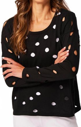 French Kyss Scoop Hole Sweater In Black