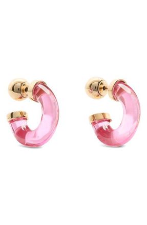 Kate Spade New York glow up resin huggie hoop earrings in Pink. at Nordstrom