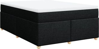 vidaXL Vidaxl - Cama Box Spring Con Colch&oacute;n Tela Negro 140x190 Cm