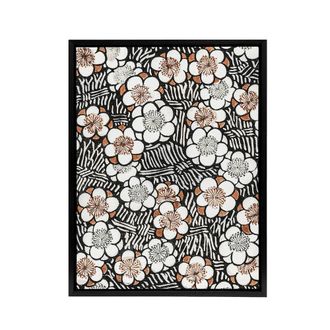 Artery8 Flowerbed Floral Pattern Framed Canvas Wall Art Print Shin Bijutsukai in Black | Size: W24 x H32