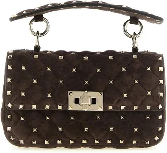 Valentino Garavani Brown Rockstud Spike Shoulder Bag