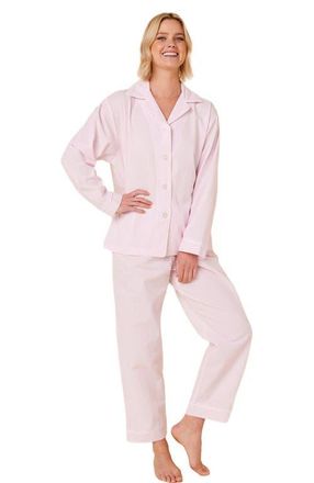 The Cats Pajamas Cotton Seersucker Pajama Set in Pink Stripe at Nordstrom, Size X-Large