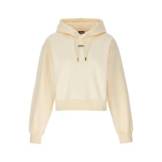 Jacquemus Hoodies, female, Beige, Size: M Le Hoodie Gros Grain