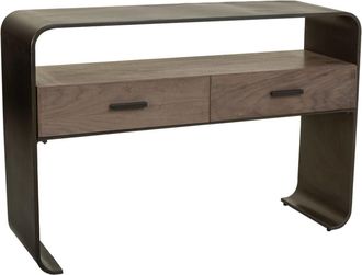 Wanderlust Deco Recibidor-consola de madera y metal negro 122x37x82