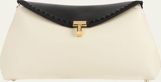Toteme T-Lock Embroidered Leather Shoulder Bag