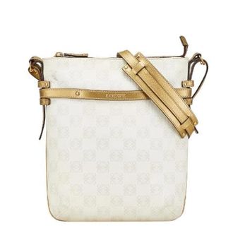 Loewe Pre-owned Cross Body Bags, female, White, Size: ONE SIZE Pre-owned Leather shoulder-bags