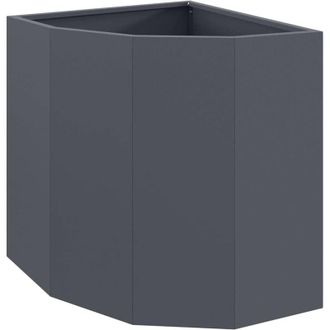 vidaXL Macetero de Esquina Antracita 45 x 45 x 50 cm Acero vidaXL