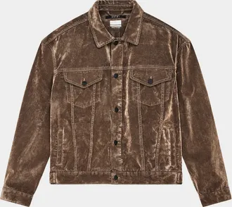 Ksubi Oh G Flocked Cotton Corduroy Trucker Jacket