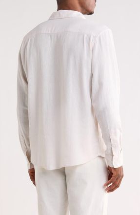 Vintage Summer Swimwear Linen Blend Button-Down Shirt in Sand at Nordstrom Rack, Size Xx-Large